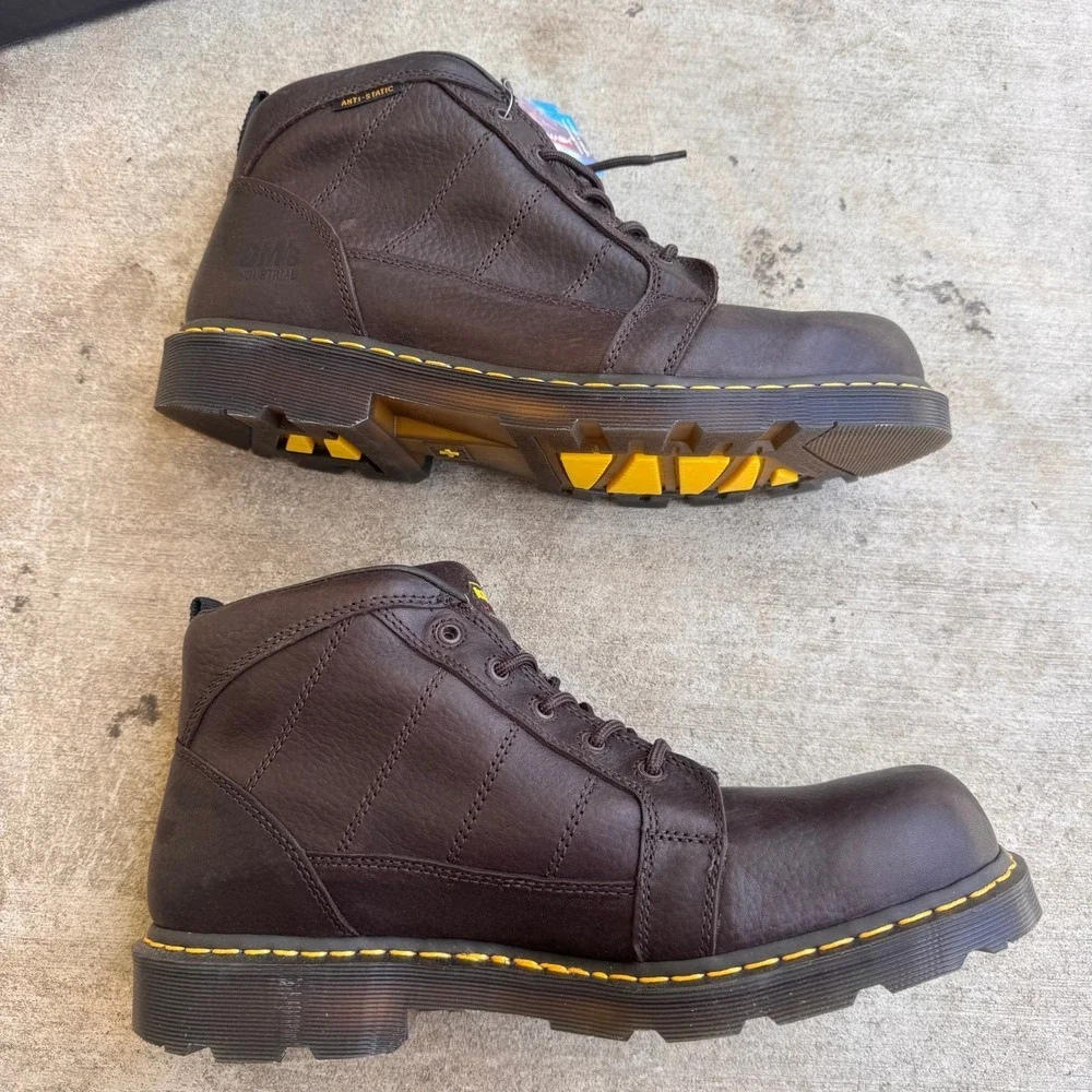 Dr. Martens Reactor Industrial Bear Work Boots Bark Brown‎ 12754201 Mens 14 NEW